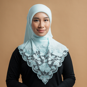 Kashkha Square Lace in Aqua Blue