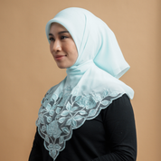 Kashkha Square Lace in Aqua Blue