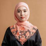 Kashkha Square Lace in Bright Peach Orange