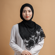 Kashkha Shawl Lace in Coal Black