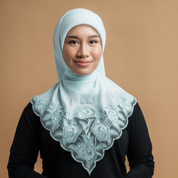 Kashkha Square Lace in Light Cyan