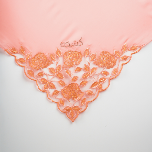 Kashkha Square Lace in Salmon Orange