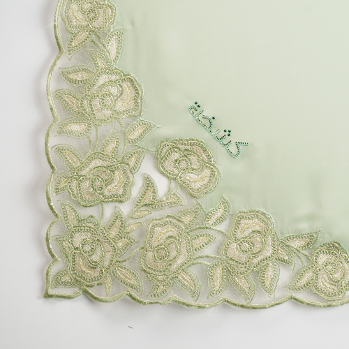 Kashkha Square Lace in Pale Apple Green