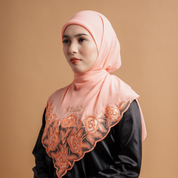 Kashkha Square Lace in Peach Orange