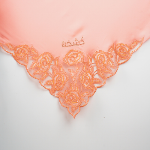 Kashkha Square Lace in Peach Orange