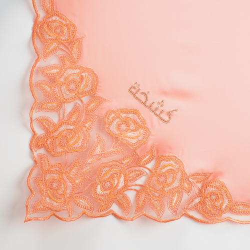 Kashkha Square Lace in Peach Orange