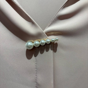 Pearl V-neck Blouse in Pink