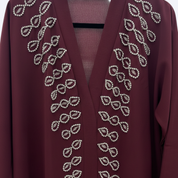 Jubah Dubai Droplets in Maroon Red