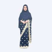 Sari Dubai Manik Embroidery Navy Blue