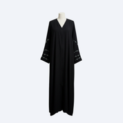 Jubah Dubai Bloom in Jet Black