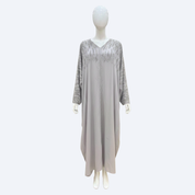 Jubah Manik Lightning in Beige White