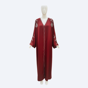Jubah Manik Floral in Cherry Red
