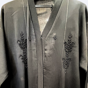 Jubah Dubai Abstract in Jet Black