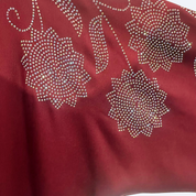 Jubah Manik Floral in Cherry Red