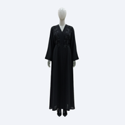 Jubah Dubai Floral in Jet Black
