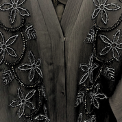 Jubah Dubai Floral in Jet Black