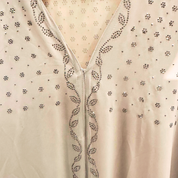 Jubah Manik Floral Spread in Nude Brown