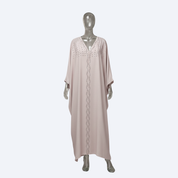 Jubah Manik Floral Spread in Pale Pink