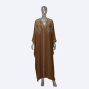 Jubah Manik Swirl in Mocha Brown