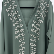 Jubah Dubai Droplets in Viridian Green