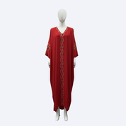 Jubah Manik Fan in Maroon Red