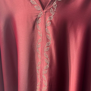 Jubah Manik Fan in Maroon Red