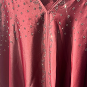 Jubah Manik Floral Spread in Cherry Red