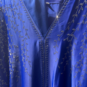 Jubah Manik Branches in Royal Blue