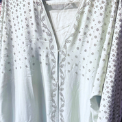 Jubah Manik Floral Spread in Mint Green