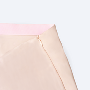 Satin Silk A Line Skirt - Light Pink