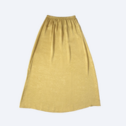 Textured Satin Pencil Skirt - Mustard Yellow